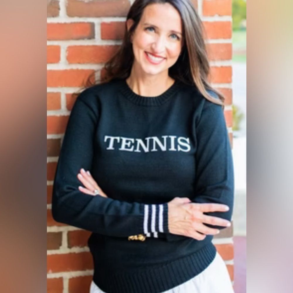 The Bubble Tennis Sweater black white size XS